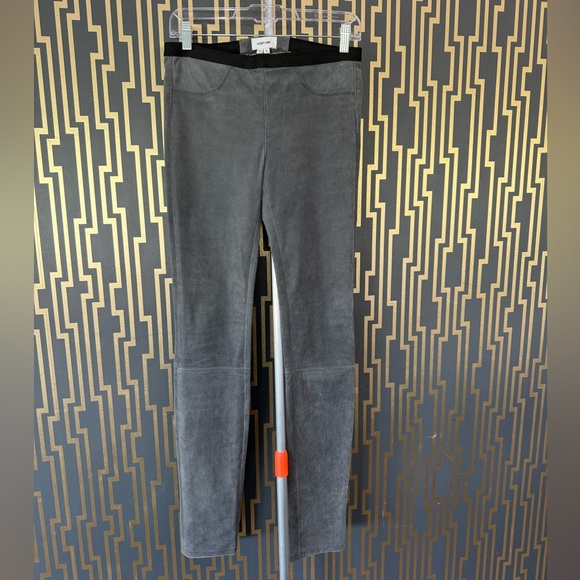 NWT Helmut Lang Charcoal Leather Leggings - Picture 2 of 5